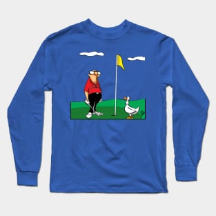 Funny Spectickles Golf Goose Cartoon Humor Long Sleeve T-Shirt